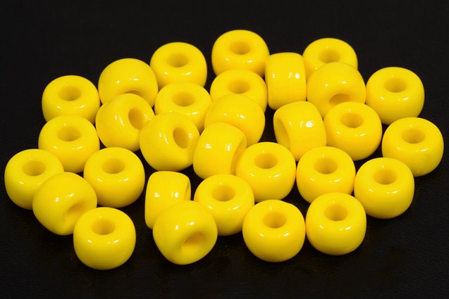 Pressed Beads Pony Bagel 9 mm, Yellow (83120), Bohemia Crystal Glass, Czechia 11149017