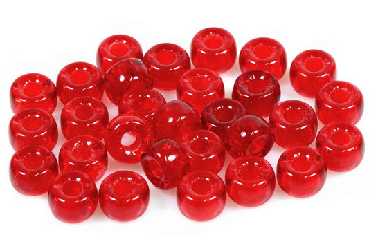 Pressed Beads Pony Bagel 9 mm, Ruby Red (90080), Bohemia Crystal Glass, Czechia 11149017