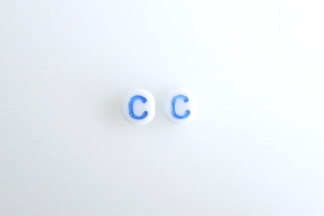 Letter beads with 6 mm, Chalk White 46433 C (3000-46433-C-), Bohemia Crystal Glass, Czechia 11149220