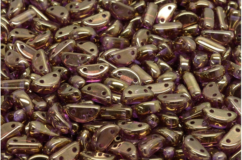 Half Moon Beads, Crystal Luster Violet Full Coated (00030-14496), Glass, Czech Republic