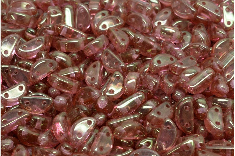 Half Moon Beads, Crystal Luster Red Full Coated (00030-14495), Glass, Czech Republic