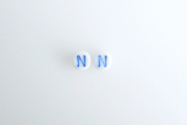 Letter beads with 6 mm, Chalk White 46433 N (3000-46433-N-), Bohemia Crystal Glass, Czechia 11149220