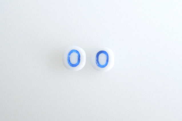 Letter beads with 6 mm, Chalk White 46433 O (3000-46433-O-), Bohemia Crystal Glass, Czechia 11149220