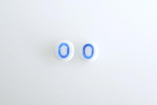 Letter beads with 6 mm, Chalk White 46433 O (3000-46433-O-), Bohemia Crystal Glass, Czechia 11149220