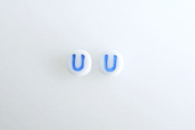 Letter beads with 6 mm, Chalk White 46433 U (3000-46433-U-), Bohemia Crystal Glass, Czechia 11149220