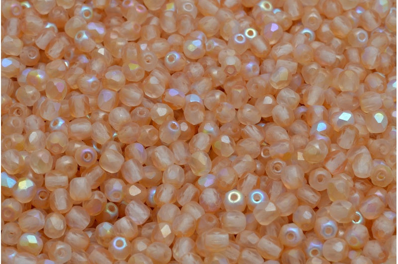 Fire Polish Faceted Round Beads 3mm, Crystal Matte 98531 (00030-84100-98531), Glass, Czech Republic