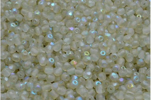 ファイアポリッシュファセットビーズラウンド、クリスタルマット98539（00030-84100-98539）、ボヘミアクリスタルガラス、チェコ共和国