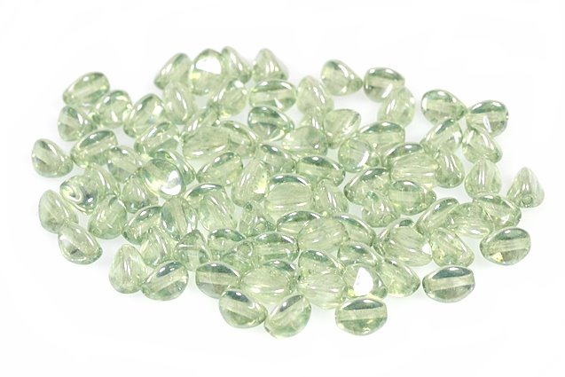 Pinch Pressed Beads 5 x 3 mm, Crystal Luster Green Full Coated (30-14457), Bohemia Crystal Glass, Czechia 11154805