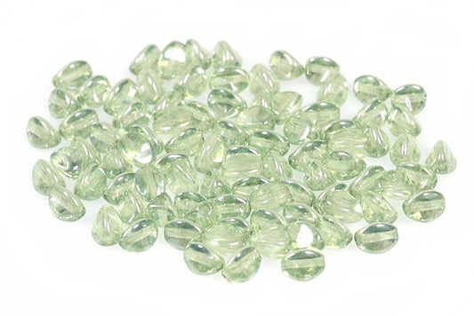 Pinch Pressed Beads 5 x 3 mm, Crystal Luster Green Full Coated (30-14457), Bohemia Crystal Glass, Czechia 11154805