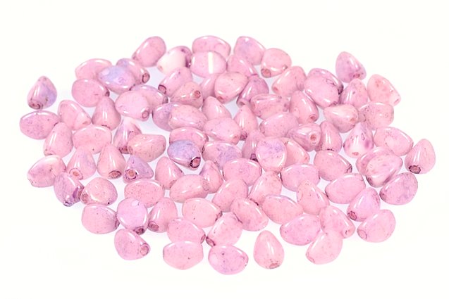 Pinch Pressed Beads 5 x 3 mm, Chalk White Luster Lila (3000-14494), Bohemia Crystal Glass, Czechia 11154805