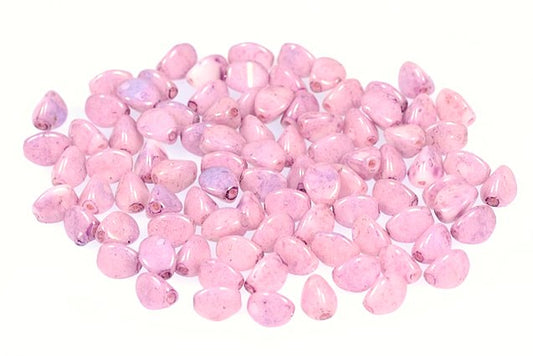 Pinch Pressed Beads 5 x 3 mm, Chalk White Luster Lila (3000-14494), Bohemia Crystal Glass, Czechia 11154805