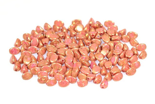 Pinch Pressed Beads 5 x 3 mm, Chalk White Luster Ruby (3000-14497), Bohemia Crystal Glass, Czechia 11154805