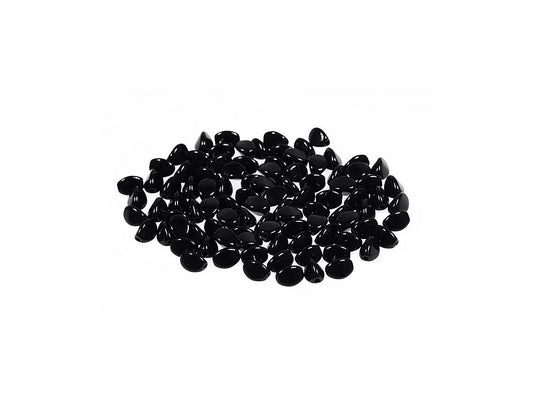 Pinch Pressed Beads Black Glass Czech Republic