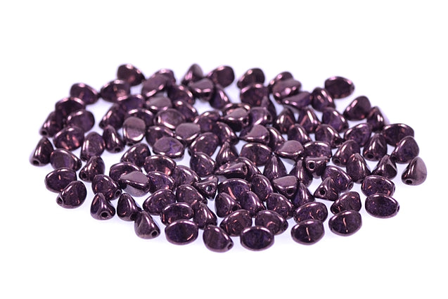Pinch Pressed Beads 5 x 3 mm, Black Purple (23980-15726), Bohemia Crystal Glass, Czechia 11154805