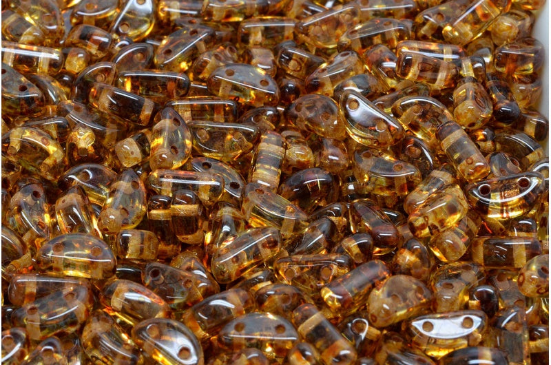 Half Moon Beads, Crystal Travertin (00030-86800), Glass, Czech Republic