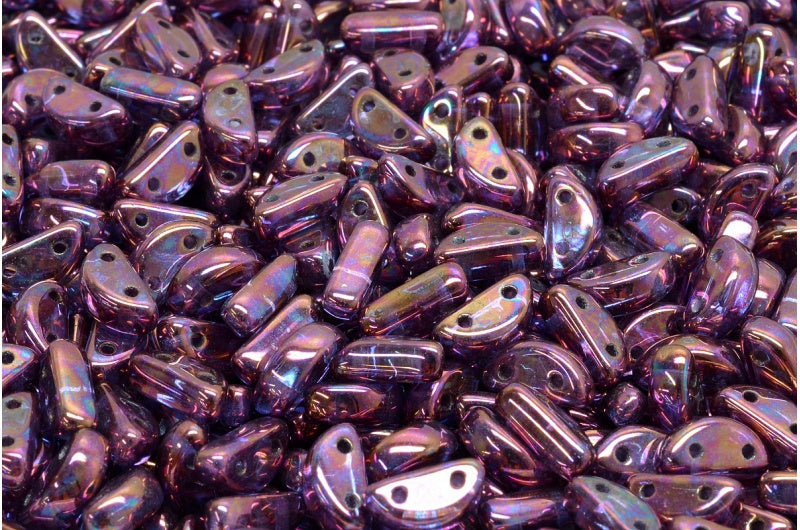 Half Moon Beads, Crystal Vega Iris (00030-15781), Glass, Czech Republic