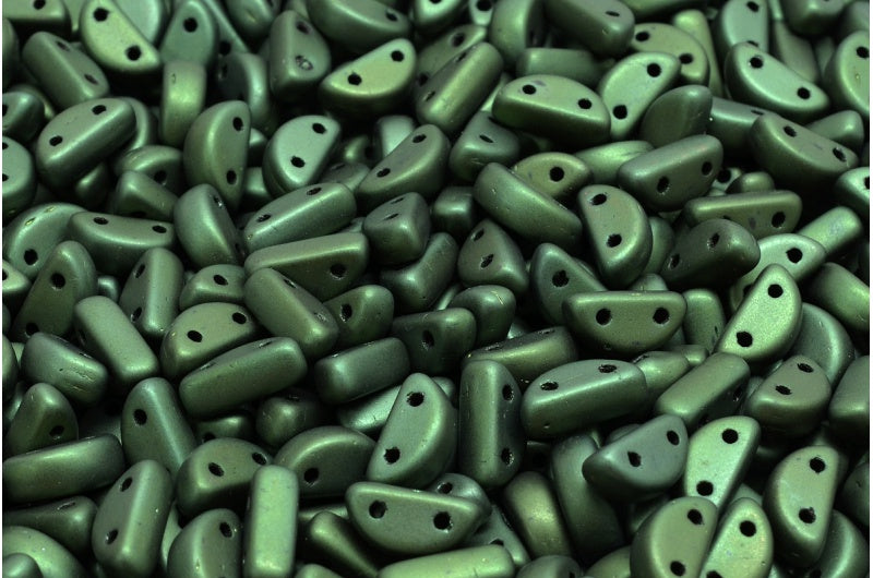 ハーフムーンビーズ、ブラックマットラスターレッドフルコーティング（23980-84100-14495）、ガラス、チェコ共和国