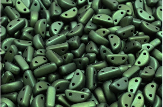 ハーフムーンビーズ、ブラックマットラスターレッドフルコーティング（23980-84100-14495）、ガラス、チェコ共和国