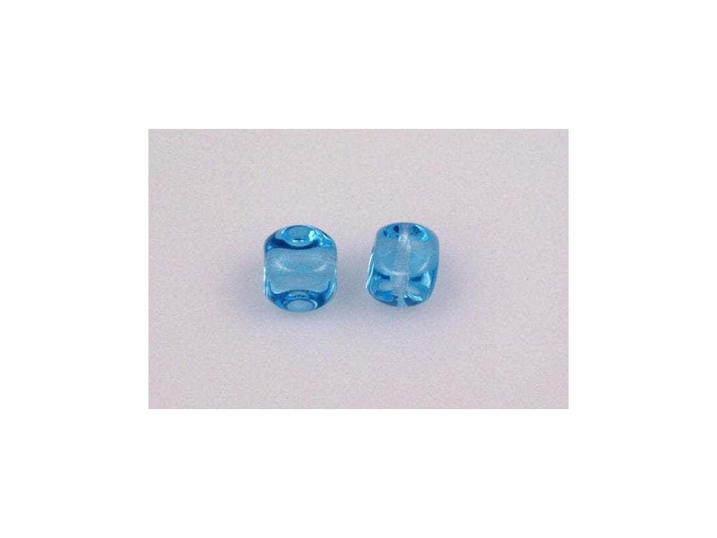 Pressed Beads Transparent Aqua Glass Czech Republic