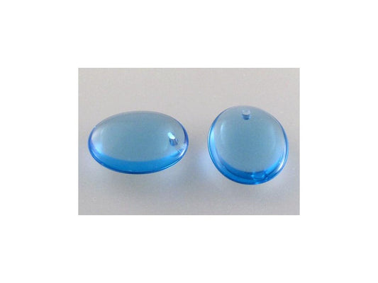 Pressed Beads Transparent Aqua Glass Czech Republic