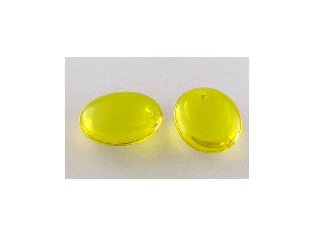 Pressed Beads Transparent Yellow Glass Czech Republic