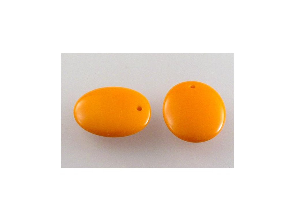 Pressed Beads Opaque Orange Glass Czech Republic