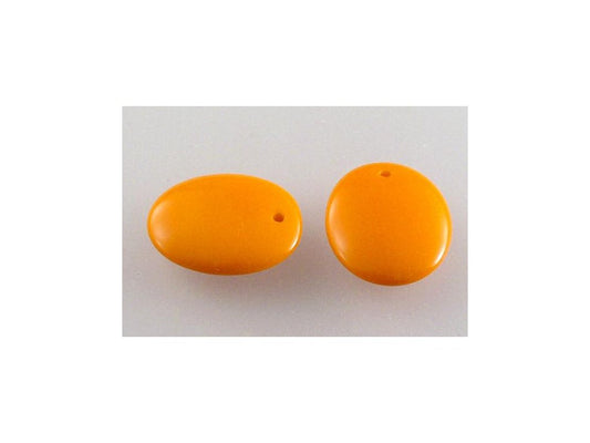 Pressed Beads Opaque Orange Glass Czech Republic