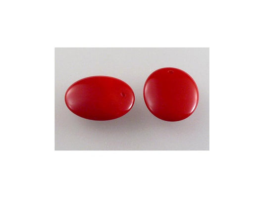 Pressed Beads Opaque Red Glass Czech Republic