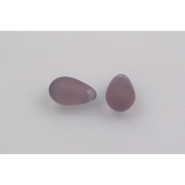 Drop Beads 6 x 9 mm, Transparent Light Amethyst Matte (20020-84110), Bohemia Crystal Glass, Czechia 11169004