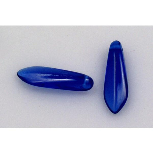 Dagger Beads 5 x 16 mm, Transparent Blue (30080), Bohemia Crystal Glass, Czechia 11169014