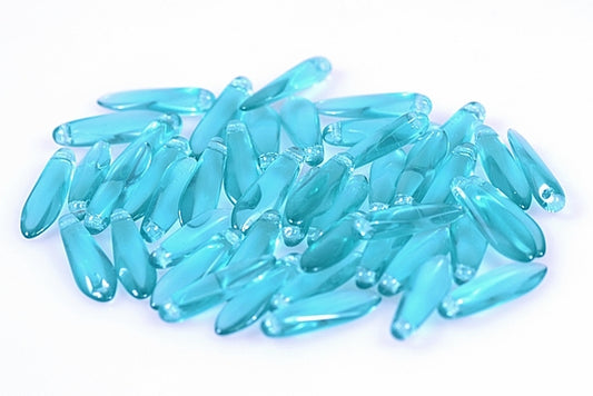 Dagger Beads 5 x 16 mm, Transparent Aqua (60200), Bohemia Crystal Glass, Czechia 11169014