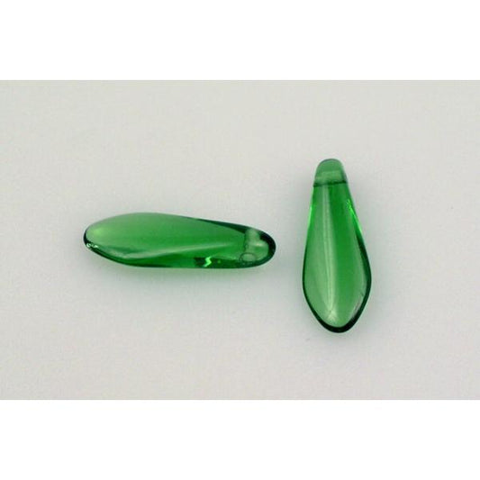 Dagger Beads 6 x 16 mm, Emerald Green (50120), Bohemia Crystal Glass, Czechia 11169014