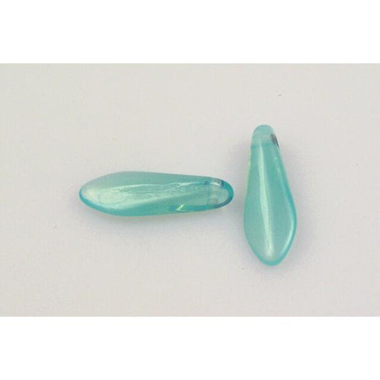 Dagger Beads 6 x 16 mm, Opal Aqua (61100), Bohemia Crystal Glass, Czechia 11169014