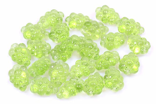 Grape Beads 16 x 11 mm, Transparent Green (50200), Bohemia Crystal Glass, Czechia 11169201