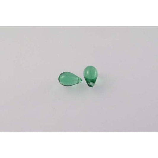 Drop Beads 6 x 9 mm, Transparent Green (50110), Bohemia Crystal Glass, Czechia 11169206