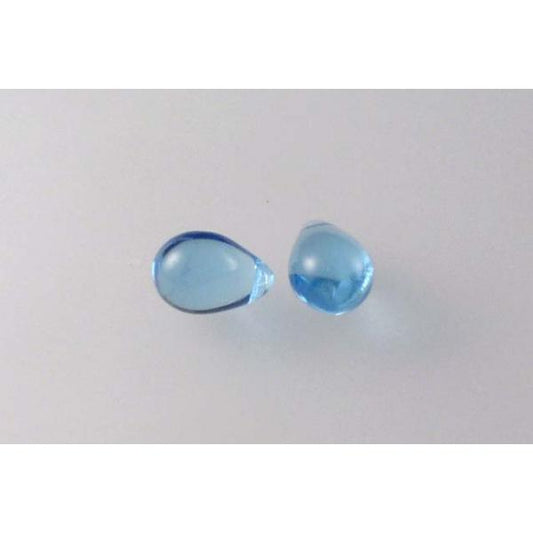 Drop Beads 6 x 9 mm, Transparent Aqua (60010), Bohemia Crystal Glass, Czechia 11169206