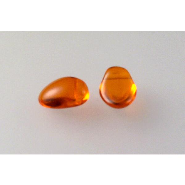 Tulip Petal Beads 6 x 8 mm, Transparent Orange (90030), Bohemia Crystal Glass, Czechia 11169803