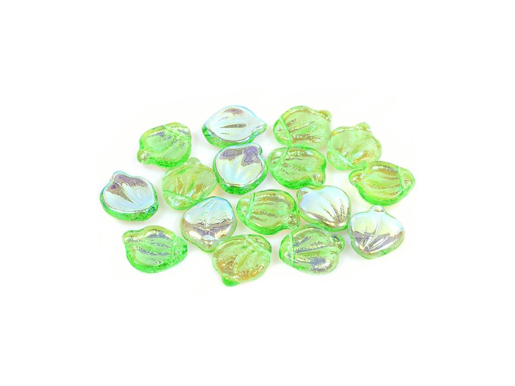 Pressed Beads Heart Leaf 50520/28701 Glass Czech Republic