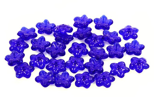 Pressed Beads Flower 8 mm, Transparent Blue (30080), Bohemia Crystal Glass, Czechia 11174210