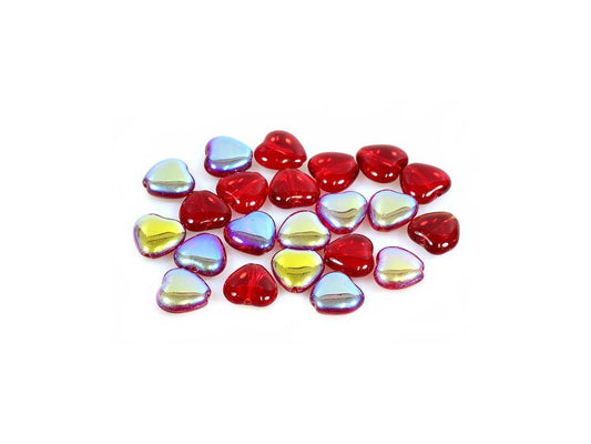 Pressed Beads Heart 90090/28701 Glass Czech Republic