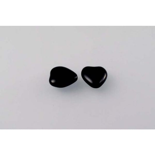 Heart Beads 12 x 11 mm, Black (23980), Bohemia Crystal Glass, Czechia 11179001