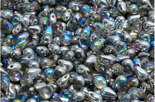 Drop Beads, Crystal 98530 (00030-98530), Glass, Czech Republic