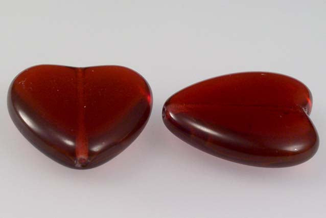 Heart Beads 24 x 22 mm, Transparent Pink (70010), Bohemia Crystal Glass, Czechia 11179001