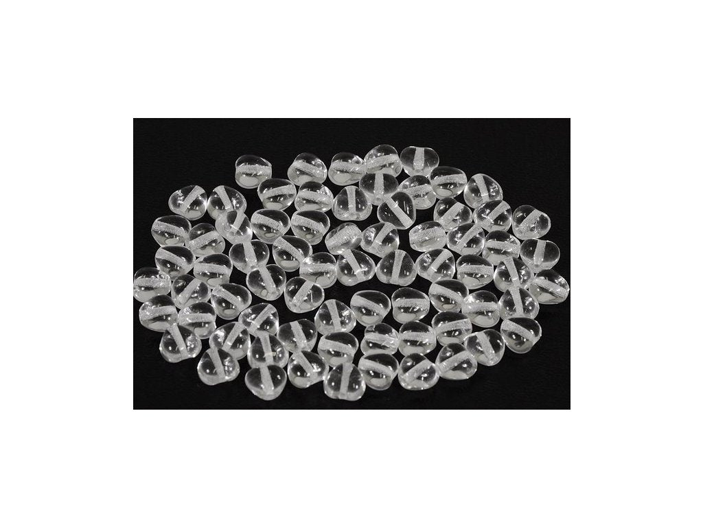 Pressed Beads Heart Crystal Glass Czech Republic