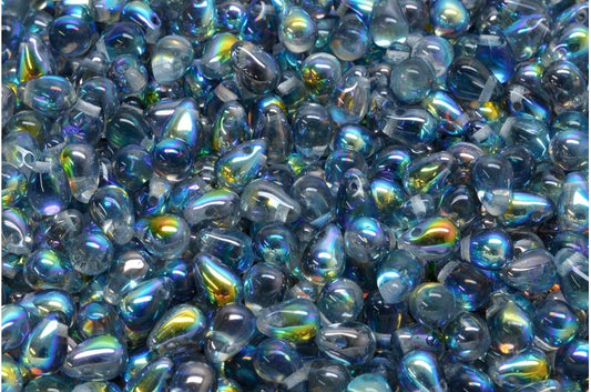 Drop Beads, Crystal 98538 (00030-98538), Glass, Czech Republic