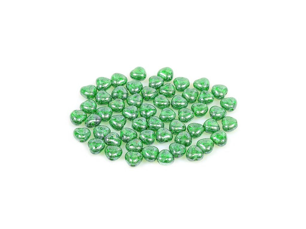 Pressed Beads Heart 50140/14400 Glass Czech Republic