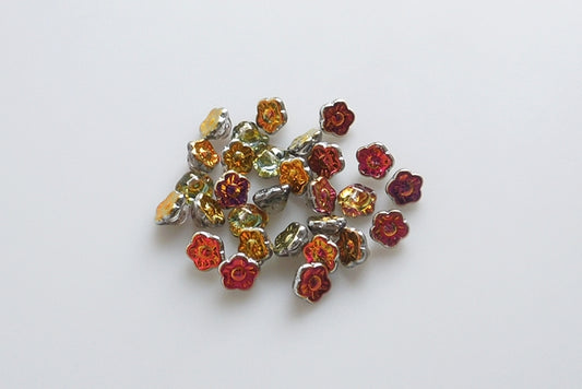Pressed Beads 5-petal Small Flower 8 mm, Crystal Jet Volcano (30-28001), Bohemia Crystal Glass, Czechia 11179205