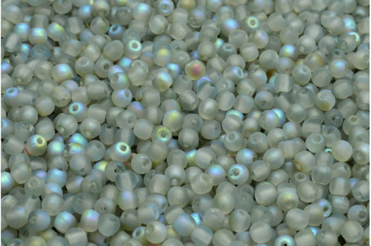 Runde Druckperlen 3 mm, Kristallmatt 98539 (00030-84100-98539), Glas, Tschechische Republik