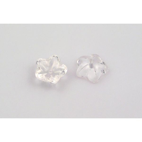 Pressed Beads 5-petal Flower 10 mm, Crystal (30), Bohemia Crystal Glass, Czechia 11179215
