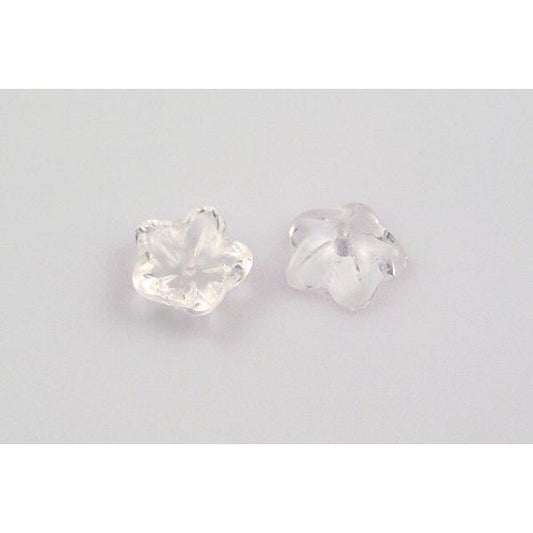 Pressed Beads 5-petal Flower 10 mm, Crystal (30), Bohemia Crystal Glass, Czechia 11179215